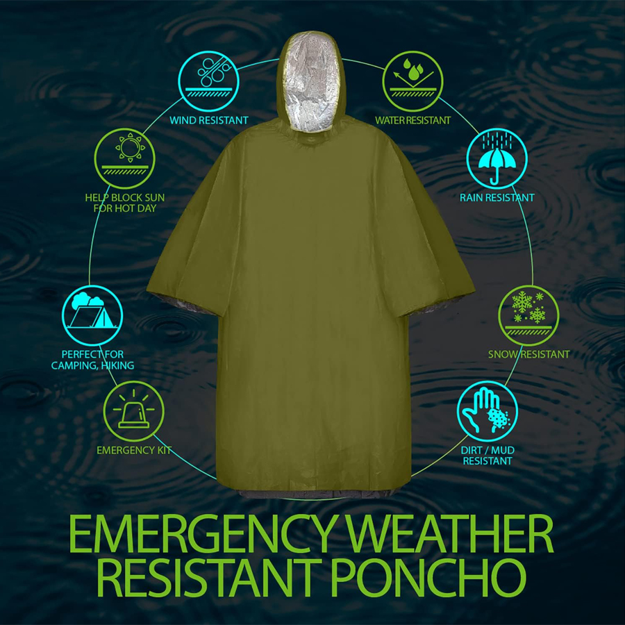 3/5-Pack Emergency Poncho Set  - Emergency Poncho Rain ulasan dan harga