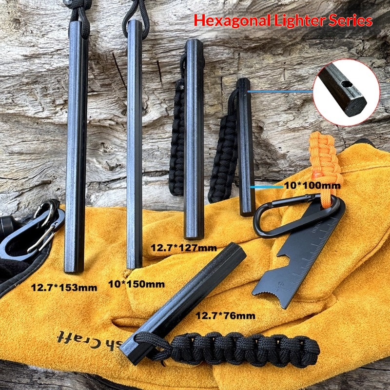 Hand Woven Rope Hexagonal Flin - Magnesium Fire Starter ulasan dan harga