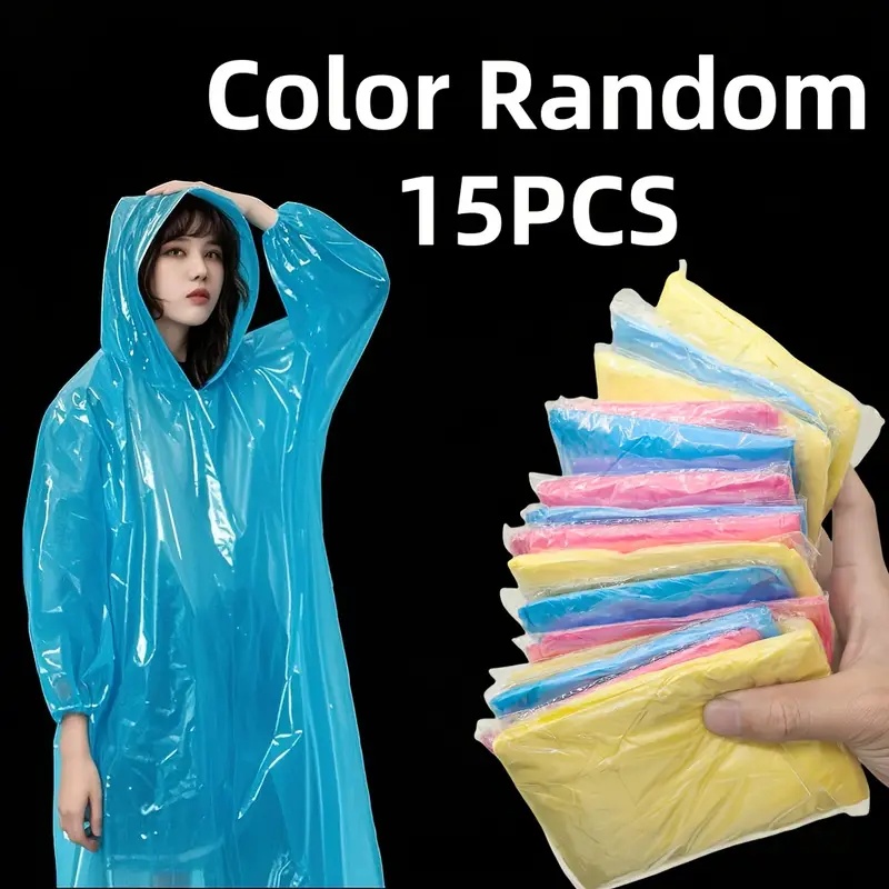 15/30PCS Randomly Colored Disp - Emergency Poncho Rain ulasan dan harga