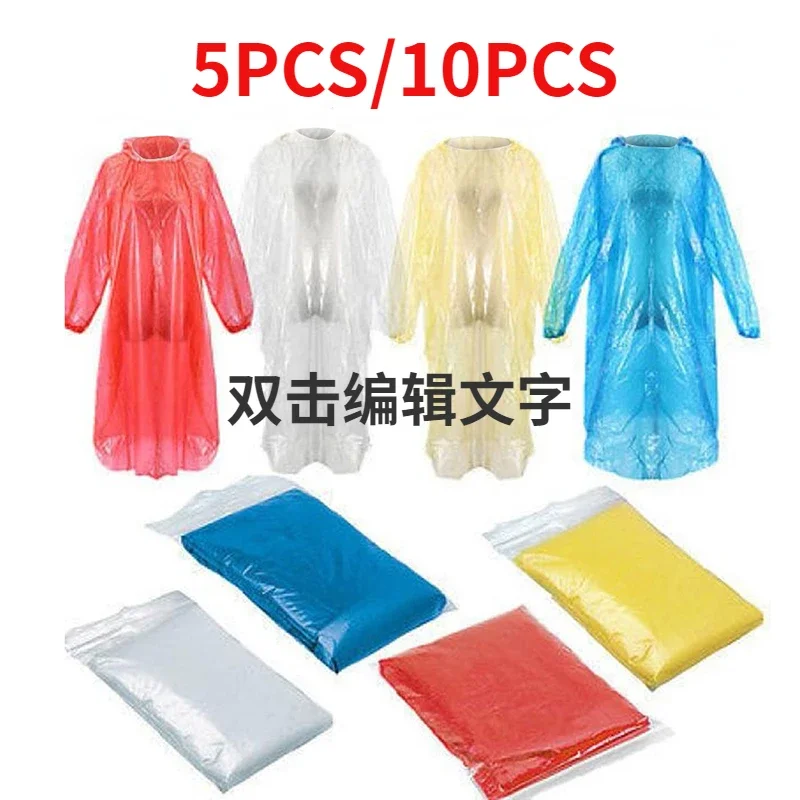 5/10PC Disposable Raincoat Adu - Emergency Poncho Rain ulasan dan harga